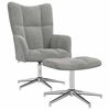 vidaXL Scaun de relaxare cu taburet, gri deschis, catifea