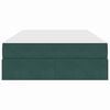 vidaXL Pat cu saltea și spațiu de depozitare Verde &icirc;nchis 120 x 200 cm