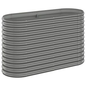 vidaXL Strat &icirc;nălțat grădină gri 114x40x68cm oțel galvanizat