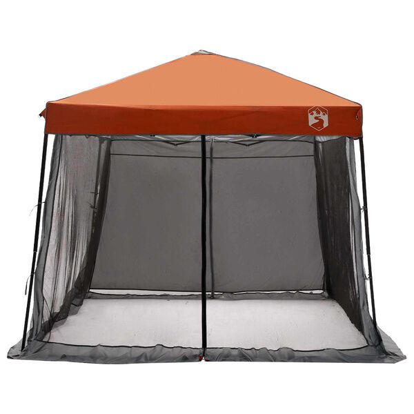 vidaXL Set Cort pentru Camping cu acoperiș 2 pcs Gri și Portocalie