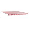 vidaXL Copertină retractabilă Roșu și Alb 400 &times; 350 cm