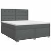 vidaXL Pat boxspring cu saltea Gri &icirc;nchis 160 x 200 cm Țesătură