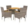 vidaXL Set mobilier grădină cu perne 5 piese gri poliratan/lemn acacia