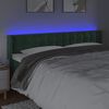 vidaXL Tăblie de pat cu LED, verde &icirc;nchis, 203x16x78/88 cm, catifea