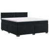vidaXL Pat boxspring cu saltea cu headboard Negru 180 x 200 cm Catifea
