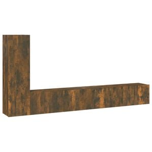 vidaXL Set dulapuri TV, 3 piese, stejar fumuriu, lemn prelucrat