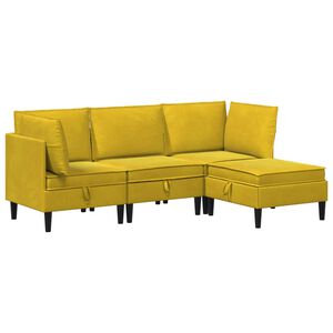 vidaXL Set de mobilier pentru living 4 buc. Galben Catifea