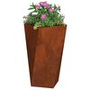 vidaXL Jardinieră 2 pcs Ruginit 40 x 40 x 75 cm
