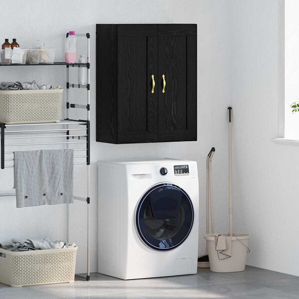 vidaXL Dulap montat pe perete Stejar Negru 69,5 x 34 x 90 cm