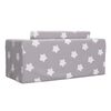 vidaXL Canapea extensibilă copii 2 locuri gri deschis/stele pluș moale