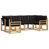 vidaXL Set de canapele de exterior 6 buc. Alb și negru