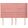 vidaXL Tăblie de pat cu aripioare, roz, 147x16x118/128 cm, catifea