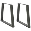 vidaXL Picioare de masă &icirc;n formă de V, 2 buc., antracit, 80x(72-73,3) cm, oțel