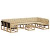 vidaXL Set de canapele de exterior cu pernă 11 pcs Alb și Bej