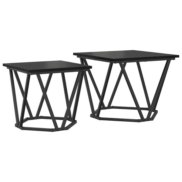 vidaXL Set măsuțe laterale 2 pcs Stejar negru 50 x 50 x 40 cm