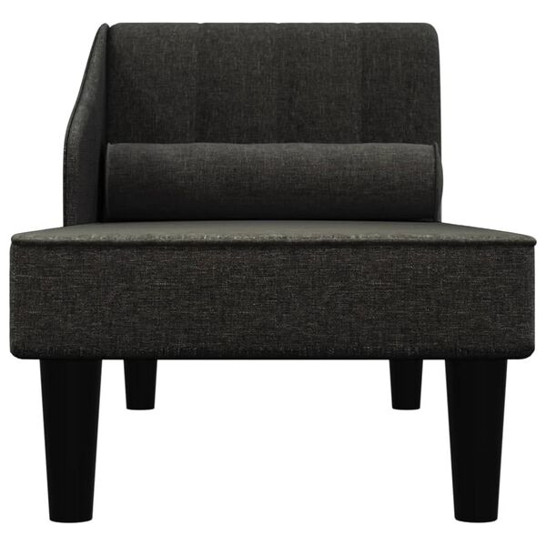 vidaXL Șezlong cu suport, negru, material textil