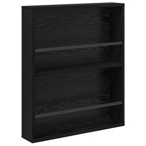 vidaXL Raft pentru reviste Stejar Negru 60 x 12 x 70 cm Lemn prelucrat