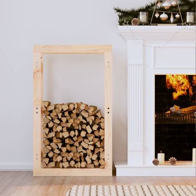 vidaXL Rastel pentru lemne de foc, 60x25x100 cm, lemn masiv pin