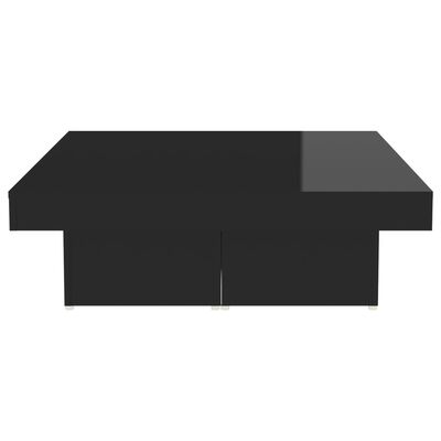 vidaXL Măsuță de cafea, negru extralucios, 90x90x28 cm, PAL