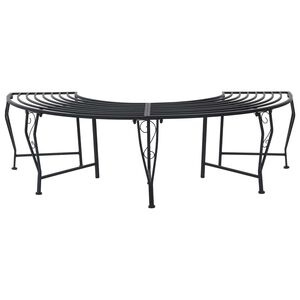 vidaXL Bancă cu arbori 4-Număr de locuri 160 x 80 x 44 cm Oțel Negru