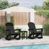 vidaXL Set de lounge pentru grădină 3 pcs Negru HDPE