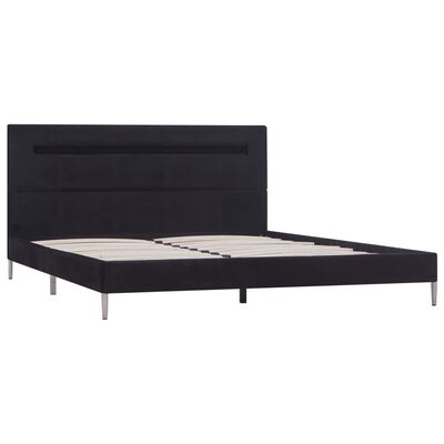 vidaXL Cadru de pat cu LED-uri, negru, 140x200 cm, material textil