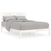 vidaXL Cadru de pat mic dublu, alb, 120x190 cm, lemn masiv
