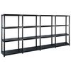 vidaXL Raft de depozitare cu 4 polițe, negru, 244x30,5x130 cm, plastic