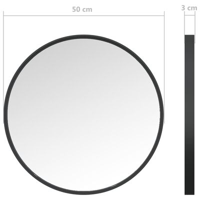 vidaXL Oglindă de perete, negru, 50 cm