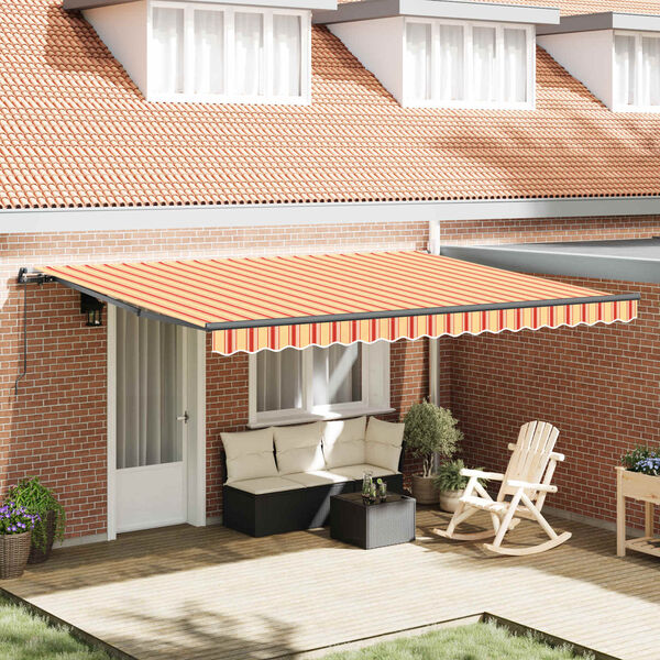 vidaXL Cortina Retractabilă Manual Galben și portocalie 450 &times; 300 cm