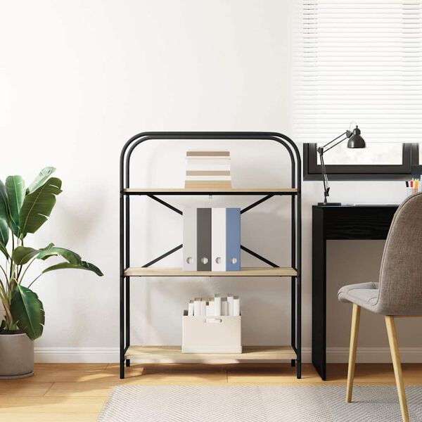 vidaXL Raft pentru cărți Stejar Sonoma 80 x 30 x 109 cm Lemn compozit