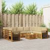 vidaXL Seturi de canapele 10 pcs Natural și Bej Lemn Solid de Acacia