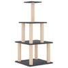 vidaXL Ansamblu pisici, st&acirc;lpi din funie sisal, gri &icirc;nchis, 111 cm
