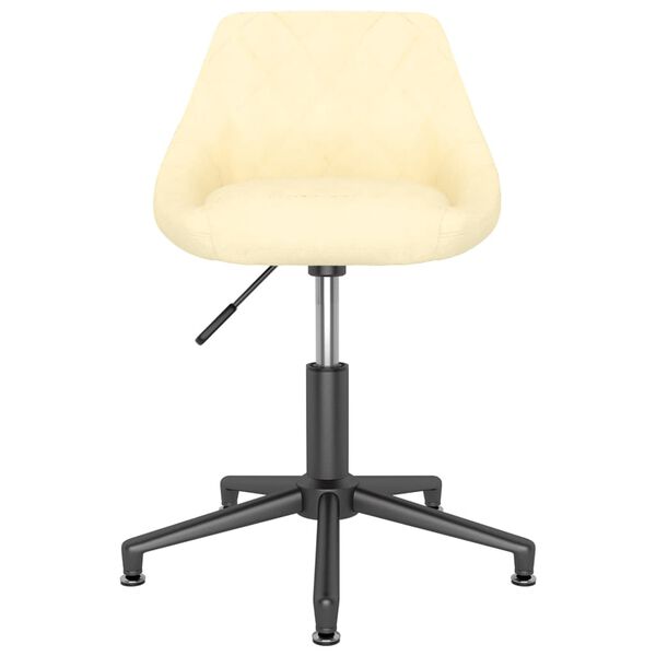 vidaXL Scaune de bucătărie pivotante, 2 buc., crem, catifea