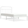 vidaXL Cadru de pat din metal cu tăblie, alb, 107x203 cm
