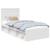 vidaXL Cadru de pat cu headboard Alb 100 x 200 cm Lemn de pin masiv