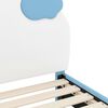 vidaXL Cadru de pat pentru copii cu spătar albastru 70 x 140 cm PU