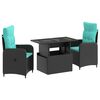vidaXL Set dining pentru exterior 3 buc. poliratan