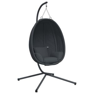 vidaXL Scaun suspendat tip ou cu suport, antracit, material textil și oțel
