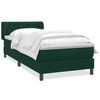 vidaXL Pat box spring cu saltea, verde &icirc;nchis, 80x220 cm, catifea