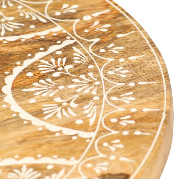 vidaXL Scaun pictat manual, 38x38x35 cm, lemn masiv de mango