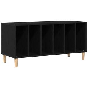 vidaXL Dulap pentru discuri de vinil Stejar Negru 100 x 38 x 48 cm