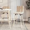 vidaXL Scaune de bar, 2 buc., crem, material textil