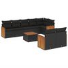 vidaXL Set mobilier de grădină cu perne, 9 piese, negru, poliratan