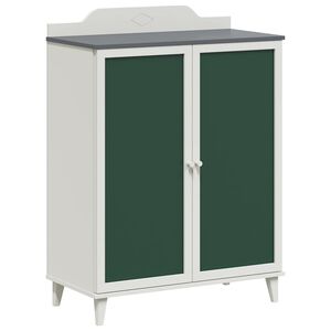 vidaXL Dulap cu două uși și față de tablă de cretă ROROS Gri și alb