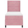 vidaXL Pat cu arcuri cu headboard Roz 80 x 200 cm Catifea