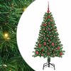 vidaXL Brad de Crăciun artificial Verde 120 cm PVC și Oțel și Plastic