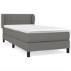 vidaXL Pat box spring cu saltea, gri &icirc;nchis, 80x200 cm, textil