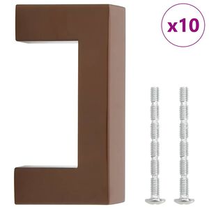 vidaXL M&acirc;nere de dulap, 10 buc., bronz, 64 mm, oțel inoxidabil