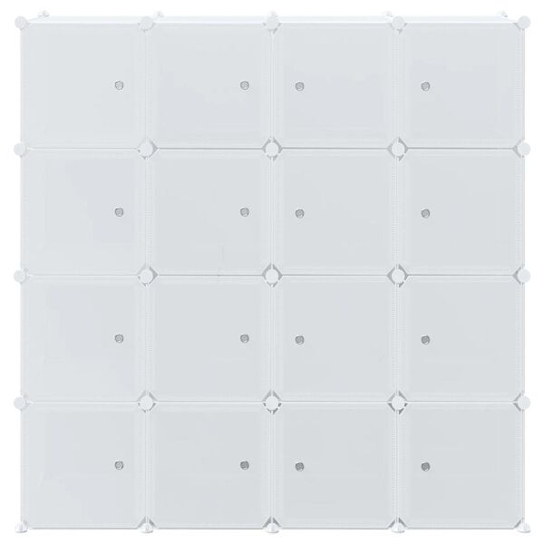 vidaXL Organizator cuburi depozitare cu 16 cuburi și tije de agățat PP